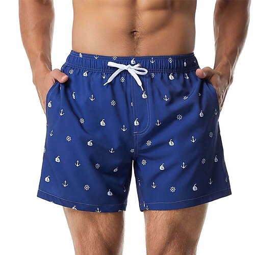 

Men's Swim Shorts Swim Trunks Board Shorts Drawstring Elastic Waist Flamingo Pineapple Star Comfort Breathable Casual Daily Beach Fashion Streetwear Blue Yellow Micro-elastic