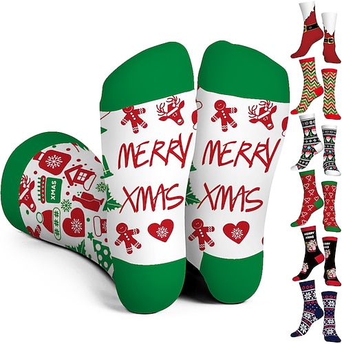 

Fun Christmas Socks Funny Xmas Gifts for Men and Women Novelty Cozy Unisex Crew Cotton Sock