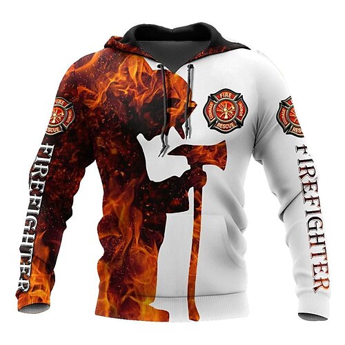 

Homens Moletom com capuz Laranja Com Capuz Bloco de cor Estampas Abstratas Labareda Imprimir Diário Esportes Impressão 3D Básico Roupa de rua Designer Primavera Outono Roupa Moletons Moletons Manga