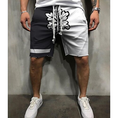 

Men's Shorts Beach Shorts 3D Print Elastic Drawstring Design Christmas Fig Leaf Breathable Soft Short Casual Daily Holiday Streetwear Designer Rainbow Red Micro-elastic