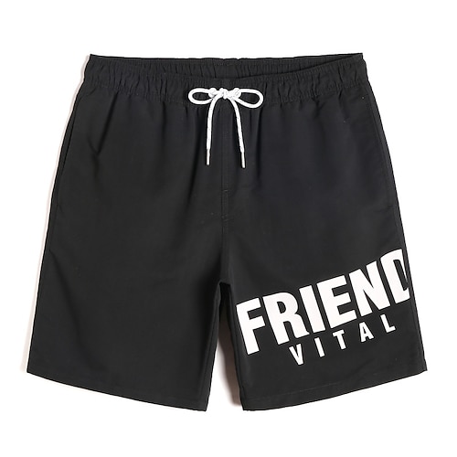 

Men's Swim Shorts Swim Trunks Board Shorts Pocket Drawstring Elastic Waist Graphic Letter Comfort Breathable Short Casual Daily Holiday Classic Style Casual / Sporty Black Red Micro-elastic