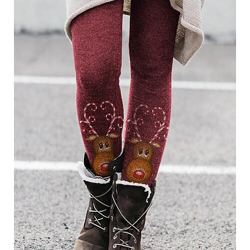

Women's Leggings Wine Casual Casual Daily High Elasticity Full Length Soft Graphic S M L XL 2XL