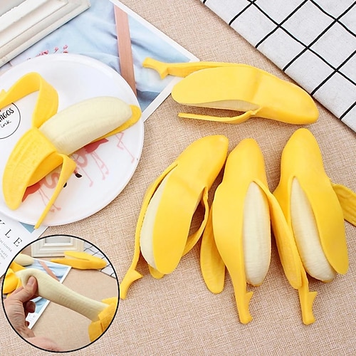 

2pcs 5PCS Plastic Funny Simulation Peeling Banana Corn Toys Fruit Decompression Toys Children's Worry-Relief Gift Birthday Toys