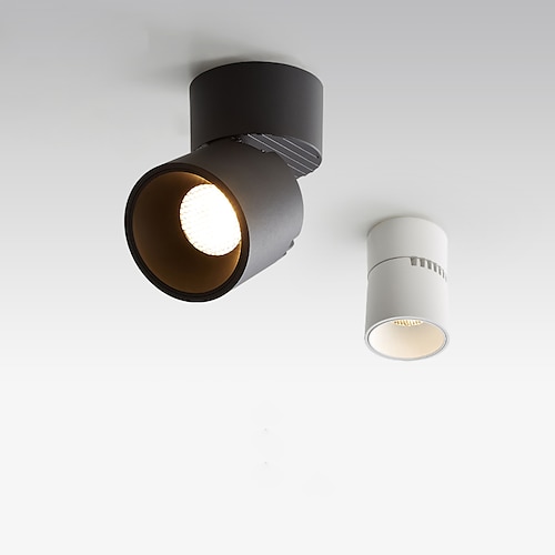 Faretto led da soffitto 20W cilindro nero in alluminio plafoniera