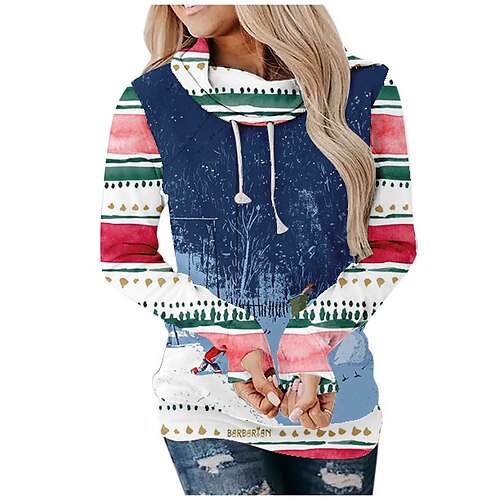 

Snowman Masquerade Hoodie Women's Christmas Christmas Carnival Masquerade Adults' Christmas Vacation Polyester Top