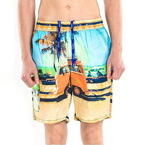 

Men's Swim Shorts Swim Trunks Board Shorts Drawstring Elastic Waist Graphic Prints Comfort Breathable Short Casual Daily Beach Fashion Streetwear Orange Micro-elastic