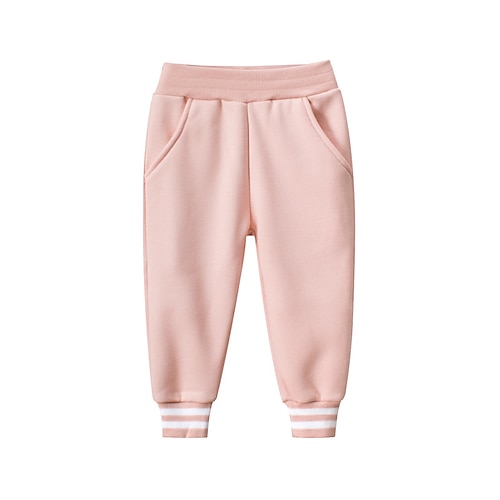 

Toddler Girls' Trousers Solid Color Cute Pocket School 3-7 Years Winter Blue Pink Gray