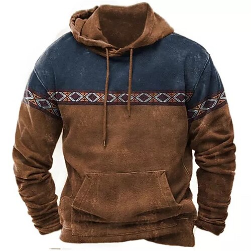 

Men's Pullover Hoodie Sweatshirt Coffee Hooded Color Block Graphic Prints Print Daily Sports 3D Print Basic Streetwear Designer Spring & Fall Clothing Apparel Hoodies Sweatshirts