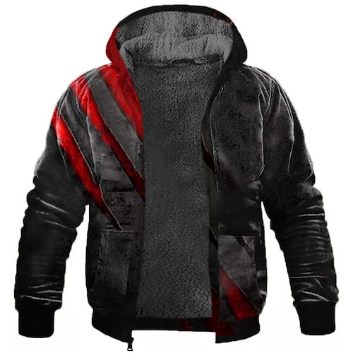 

Homme Sweat à capuche zippé Veste Noir Capuche Imprimés Photos Patte Zippé Imprimer Sport Loisir du quotidien Des sports 3D effet Polaire Vêtement de rue Design Casual Hiver Vêtement Tenue Pulls