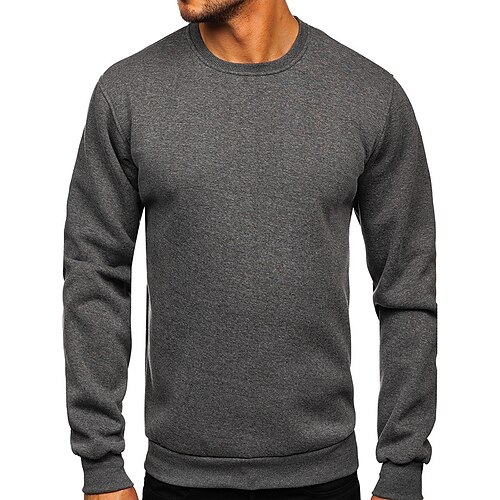 

Men's Loungewear Sweatshirt Pullover Thermal Underwear Thermal Shirt Pure Color Basic Fashion Casual Home Polyester Comfort Warm Crew Neck Long Sleeve Pullover Winter Fall Black Wine