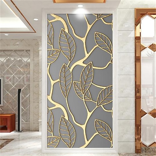 

Metallic Leaf Texture Door Paste Bedroom Porch Decoration Oil Proof Self Adhesive PVC Wall Paste 77200CM/95200CM