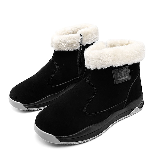 

Men's Boots Snow Boots Winter Boots Fleece lined Casual Classic Outdoor Daily PU Booties / Ankle Boots Black Gray Winter Fall