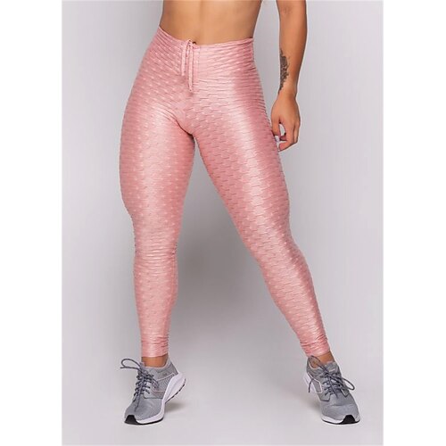 

Women's Yoga Leggings Drawstring Tummy Control Butt Lift High Waist Yoga Fitness Gym Workout Cropped Leggings Bottoms Black Green Purple Sports Activewear High Elasticity Skinny 21Grams