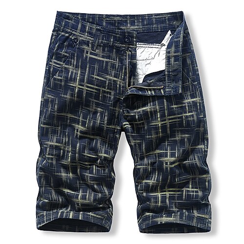 

Men's Shorts Chino Shorts Bermuda shorts Work Shorts Pocket Lattice Comfort Short Casual Daily Holiday Streetwear Stylish ArmyGreen Black Micro-elastic
