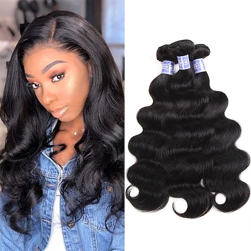 

Brazilian Virgin Hair Body Wave 3 Bundles 10 10 12 inchs 10A Unprocessed Human Hair Weave Bundles Soft Remy Hair Weave