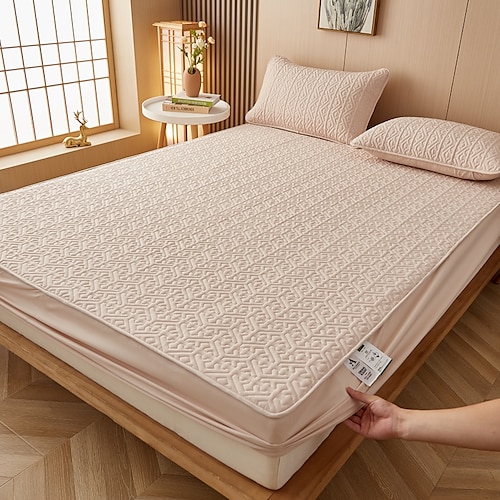 

Plain Colour Quilted Waterproof Sheet Bedspread Simmons Bedspread Bedspread Simple Mattress Protective Cover Dust Cover