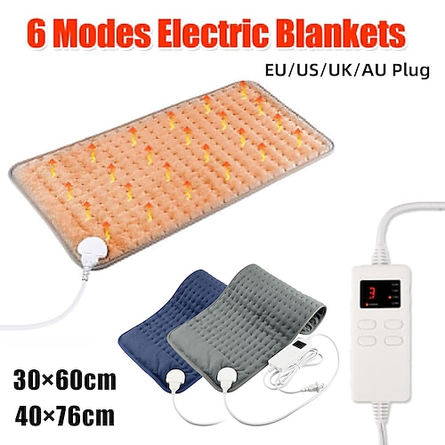 

Electric Heating Blanket Timer Physiotherapy Heating Pad 6 Heating Modes 110V-240V For Shoulder Neck Back Spine Leg Pain Relief Winter Warm
