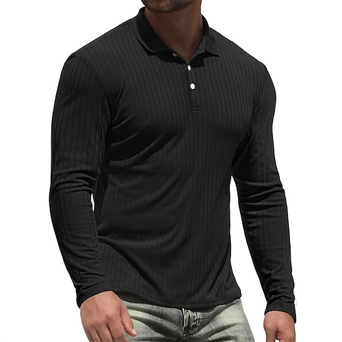 

Men's Golf Shirt Solid Colored Turndown Green Black Blue Light Green Light Brown Hot Stamping Street Daily Long Sleeve Button-Down Clothing Apparel Fashion Casual Comfortable Big and Tall