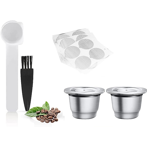 

Refillable Coffee Capsules Cup Stainless Steel Nespresso Pods Compatible with Nespresso Machines