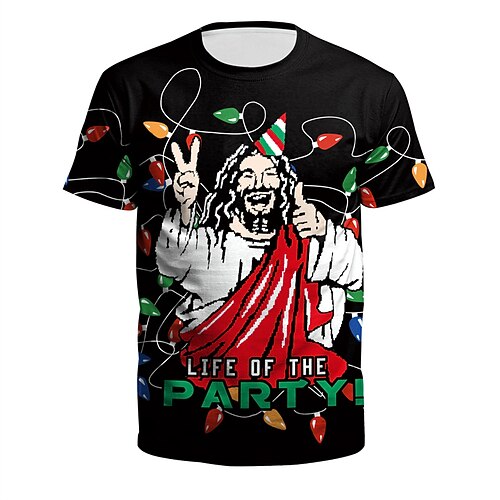 

Men's T shirt Tee Graphic Prints Human Crew Neck Black 3D Print Outdoor Christmas Short Sleeve Print Clothing Apparel Sports Fashion Designer Casual