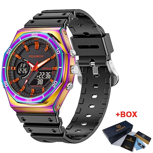 

LIGE Digital Watch for Men Kids Analog - Digital Quartz Luminous Vintage Calendar Alarm Clock Dual Time Zones Alloy Plastic Vintage