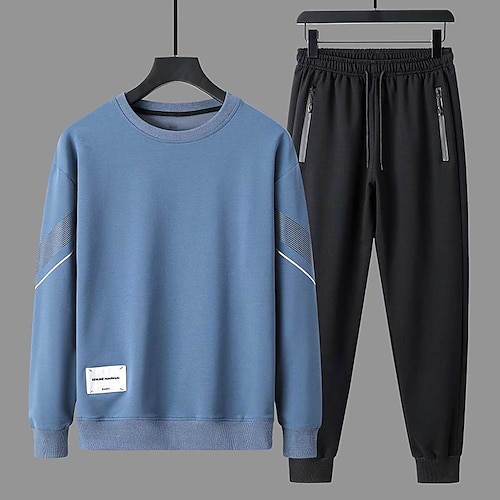 

Per uomo Tuta Da Ginnastica Tuta da ginnastica Tute da jogging Nero Bianco Blu Grigio Con cappuccio Strisce A cordoncino 2 pezzi Sportivo Sport Abbigliamento di strada Streetwear Informale Grande e