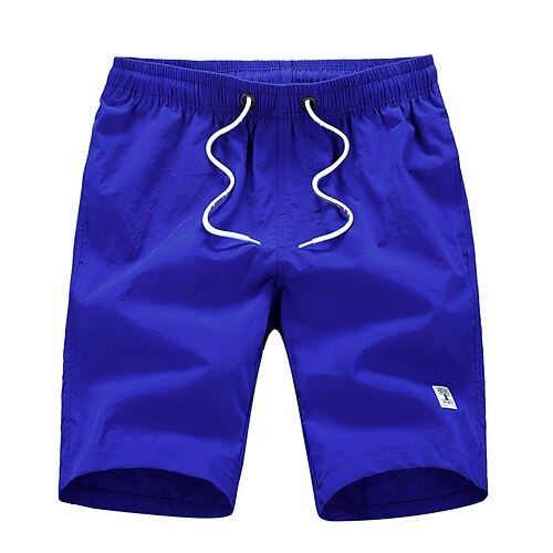 

Men's Swim Shorts Swim Trunks Board Shorts Drawstring Elastic Waist Solid Colored Comfort Breathable Short Casual Daily Beach Fashion Streetwear Black Blue Micro-elastic