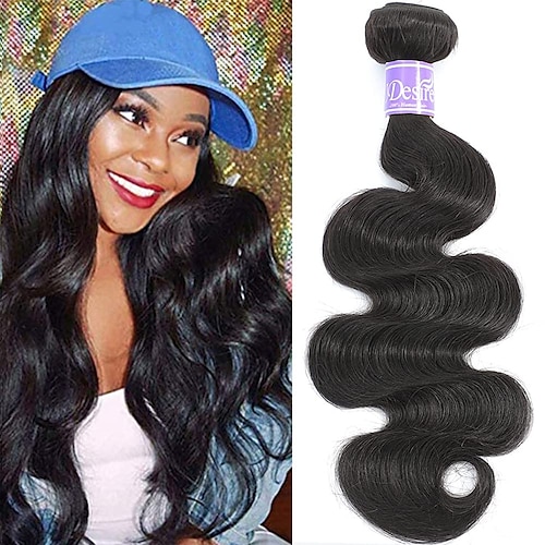 

10A Brazilian Body Wave One Bundle 18inch 100% Unprocessed Brazilian Virgin Body Wave Human Hair for Black Women Natural Black Brazilian Body Wave Human Hair Weft