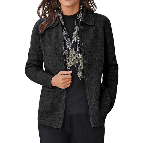 

2022 european and american women's wish autumn and winter new wish coat solid color long-sleeved lapel button pocket long-sleeved top