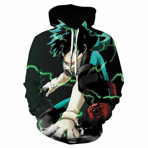 

Inspired by My Hero Academia Deku Hoodie Cartoon Manga Anime Front Pocket Graphic Hoodie For Men's Women's Unisex Adults' 3D Print 100% Polyester Casual Daily