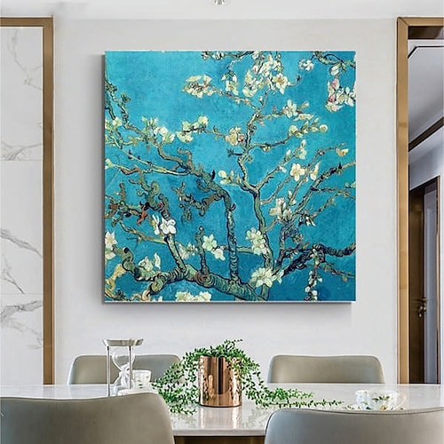 

Handmade Hand Painted Oil Painting Wall Art Famous Branches of Almond tree in Bloom Animals Carving Home Decoration Decor Rolled Canvas No Frame Unstretched