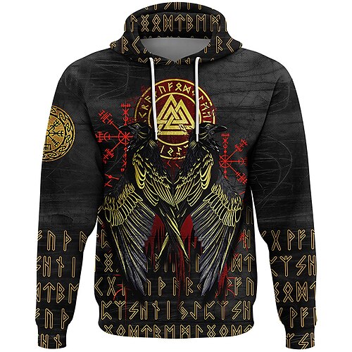 

Inspired by Vikings Warriors Viking Tattoo Hoodie Cartoon Manga Anime Front Pocket Graphic Hoodie For Men's Women's Unisex Adults' 3D Print 100% Polyester Casual Daily