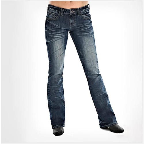 

Women's Distressed Jeans Straight Denim Dark Blue Streetwear Athleisure Sports Daily Wear Pocket Full Length Outdoor Solid Colored S M L XL 2XL