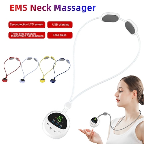 

Neck Mini Massager Pendant Ems Micro Current Pulse 15 Levels Massage For Neck Arm Leg Shoulder Massager Relaxation Pain Rel I3r2