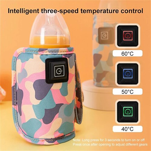 

Beverage Warming Bag Soft Safe Universal Smart USB Milk Bottle Warm Heat Baby Bottle Warmer for Outdoor
