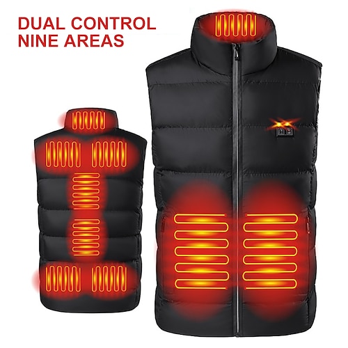 

9 Zone Heated Vest Electric Heating Vest Jacket Winter Men Women Sportswear Jackets Outdoor Camping Skiing USB Self-heating Thermal Warm Coat