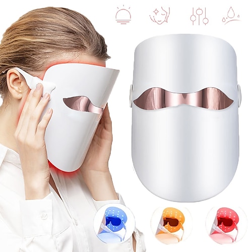 

3 farver led lysterapi ansigtsmaske foton anti-aging anti rynkeforyngelse trådløs ansigtsmaske hudpleje skønhedsmaskine