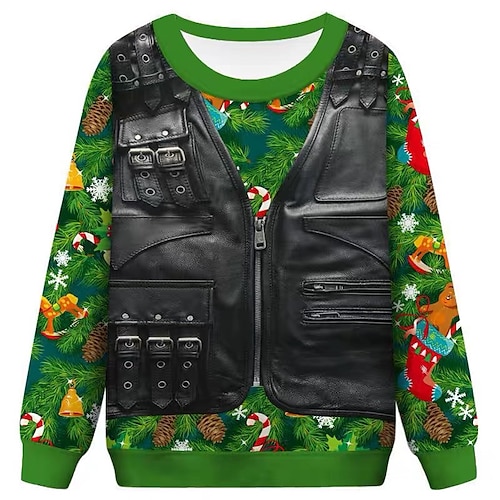 

Men's Sweatshirt Pullover Black And White Red & Black Green Blue Crew Neck Elk Christmas Tree Graphic Prints Print Christmas Daily Sports 3D Print Basic Streetwear Designer Spring & Fall Clothing