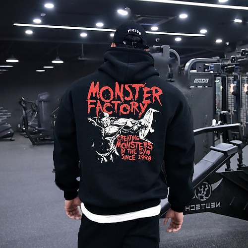 

Men's Hoodie Sweatshirt Patchwork Long Sleeve Top Athletic Athleisure Winter Cotton Thermal Warm Breathable Soft Running Jogging Training Sportswear Activewear Black Gray White