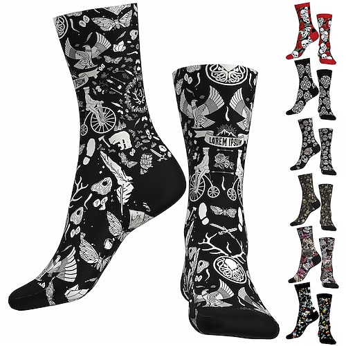 

Socks Cycling Socks Bike Socks Sports Socks Men's Women's Road Bike Mountain Bike MTB Bike / Cycling Breathable Soft Comfortable 1 Pair Graphic Cotton Black Rough Black Red S M L