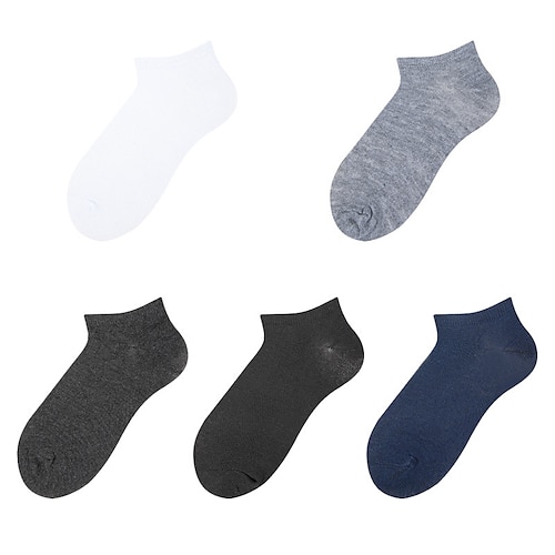 

Men's 5 Pairs Socks Sport Socks / Athletic Socks Casual Socks Fashion Comfort Cotton Solid Colored Medium Spring, Fall, Winter, Summer Multi color