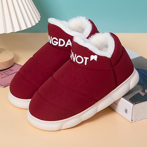 

Women's Slippers Home Indoor Shoes Memory Foam Slippers Winter Flat Heel Round Toe Elegant Casual Minimalism Nylon Polyester Loafer Solid Color Rosy Pink Fuchsia Burgundy