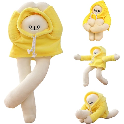 

Injured Autistic Banana Doll Pillow Funny Squatting Plush Dressing Doll