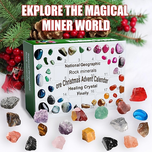 

2022 Christmas Advent Calendar Contains 24 Gifts ,24 Different Minerals In It , More Surprises And Happy Christmas For Kids