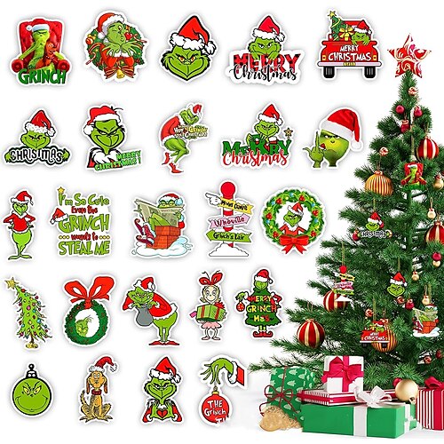 

Christmas Ornament Tree Decoration Wood Products 24 Pieces Christmas Tree Ornament Decoration - Christmas Ornament Decoration