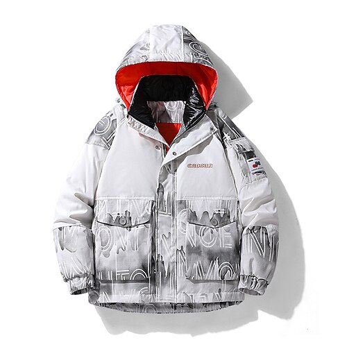 

Men's Coat Warm Sports & Outdoor Zipper Letter Mountain 3D Printed Graphic Hoodie Fashion Jacket Outerwear Long Sleeve Pocket Fall & Winter
