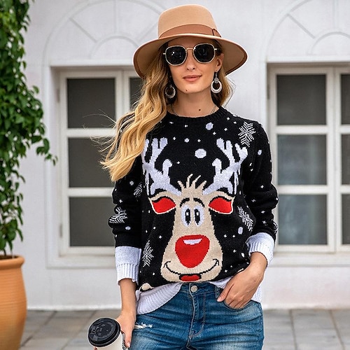 

Reindeer Ugly Christmas Sweater / Sweatshirt Women's Christmas Christmas Christmas Eve Adults' Party Christmas 100% Acrylic Top