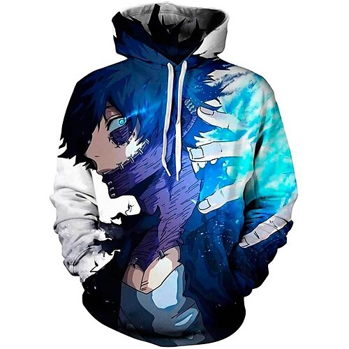 

My Hero Academia Dabi Hoodie Cartoon Manga Anime Front Pocket Graphic Hoodie For Men's Women's Unisex Adults' 3D Print 100% Polyester