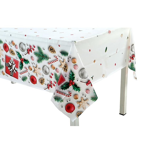 

Disposable Plastic Tablecloth Waterproof PE Table Covers for Indoor or Outdoor Events, Birthday Parties, Weddings 1Pcs