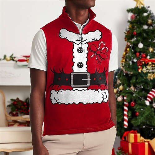

Men's Polo Shirt Golf Shirt Santa Claus Graphic Prints V Neck Wine 3D Print Christmas Street Short Sleeves Print Clothing Apparel Fashion Designer Casual Breathable
